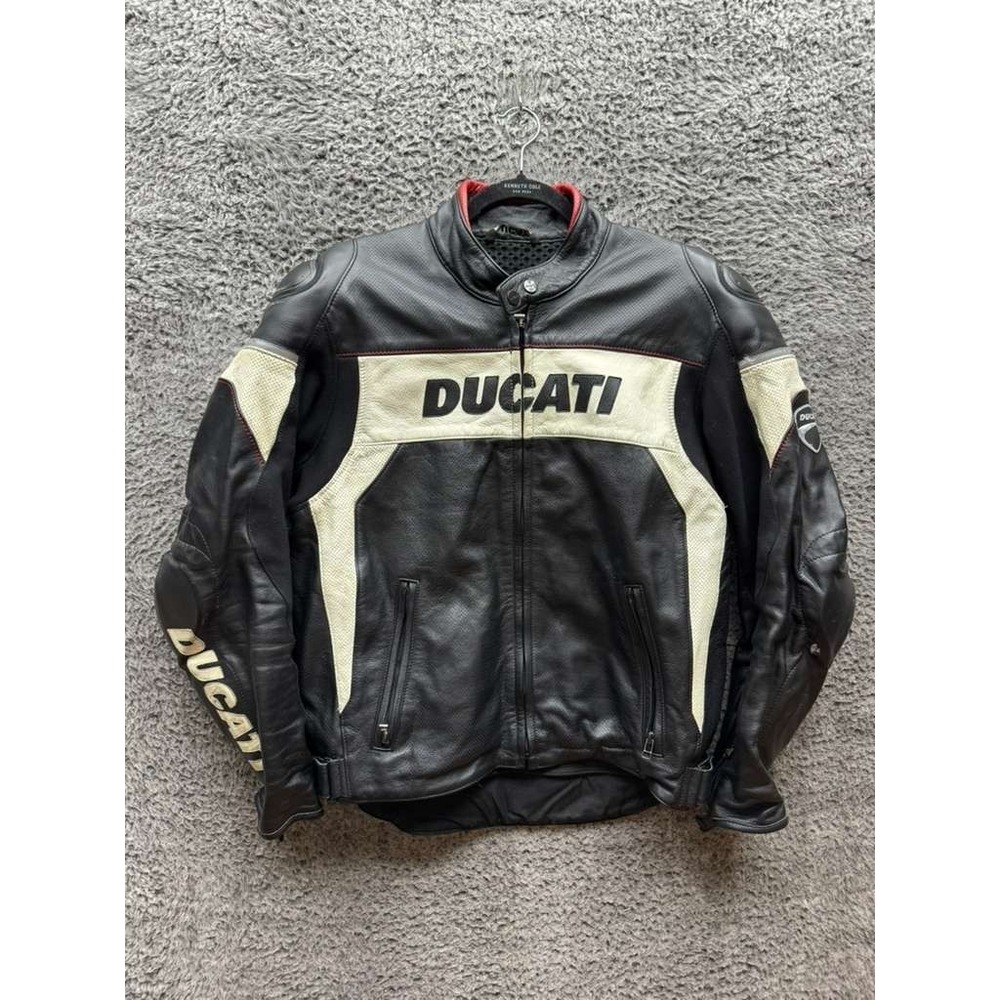Ducati By Dainese Leather Motorcycle Racing‎ Full Zip Biker Jacket Mens Size 54
